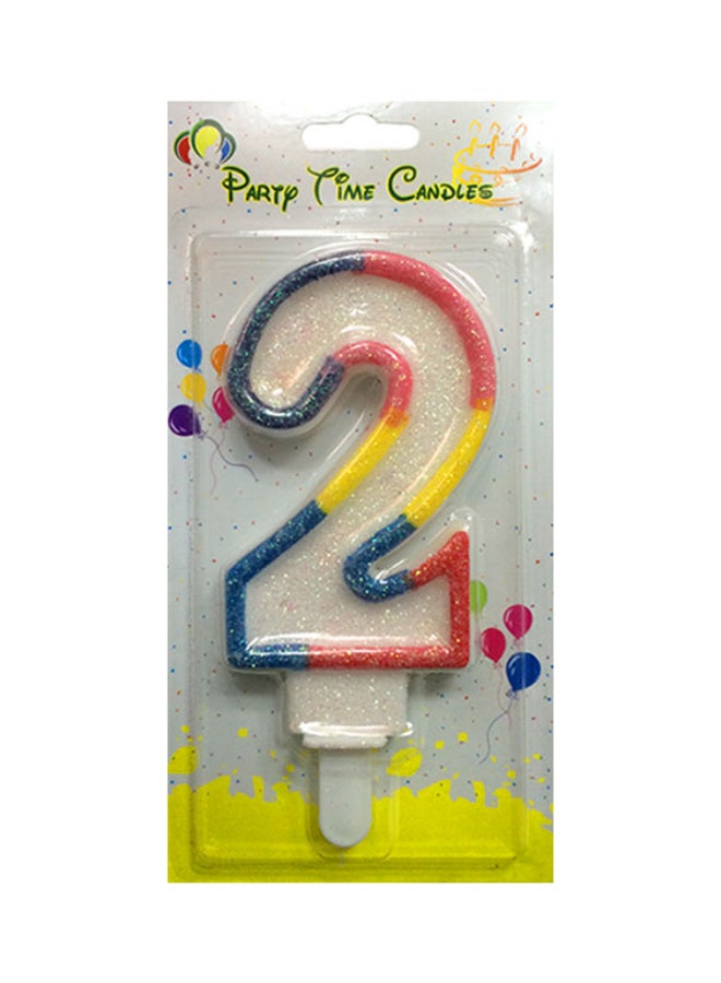 Party Time Candles Numeral 2 Birthday Party Candle 