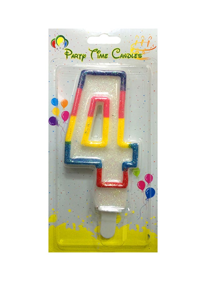 Party Time Candles - No. 4 Big Birthday Candle - Image 1