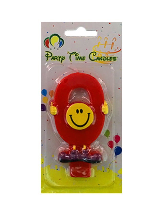 Party Time Candles - Number 0 Smiley Party Candle - Image 1