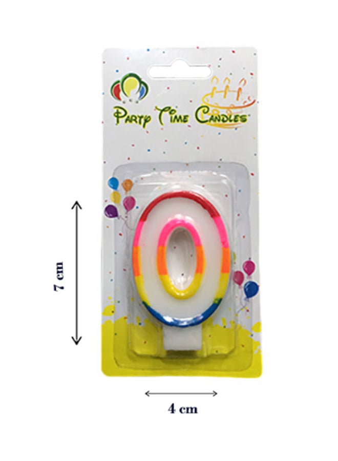 Party Time Candles - No. 0 Birthday Candle - Image 1