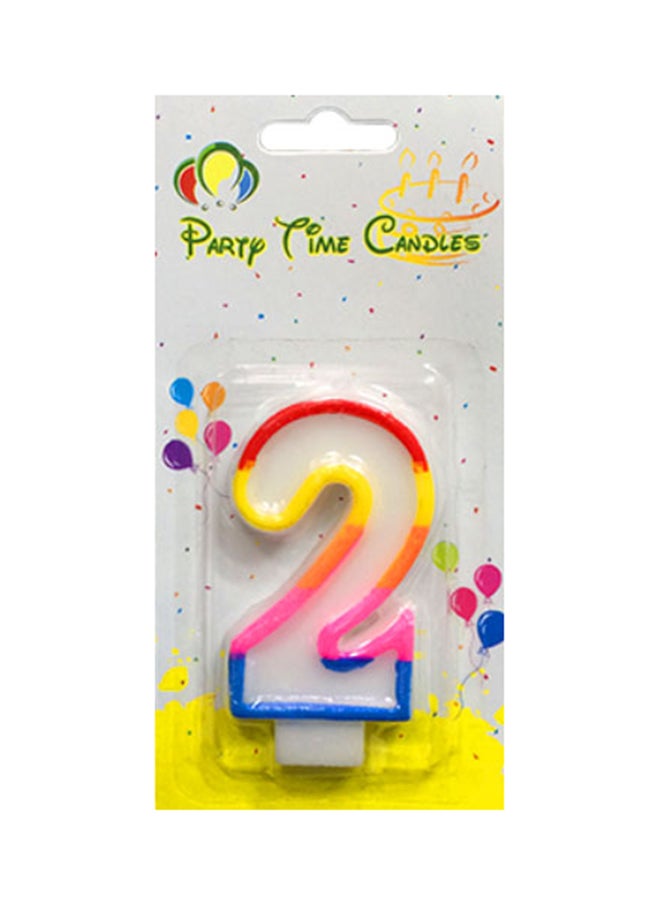 Party Time Candles - No. 2 Birthday Candle - Image 1