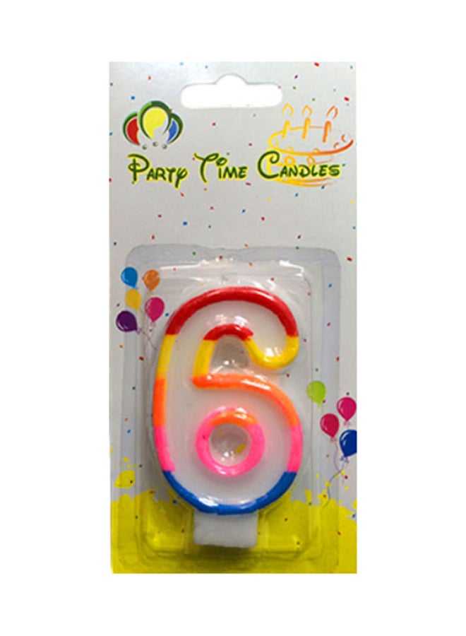 Party Time Candles - No. 6 Birthday Candle - Image 1
