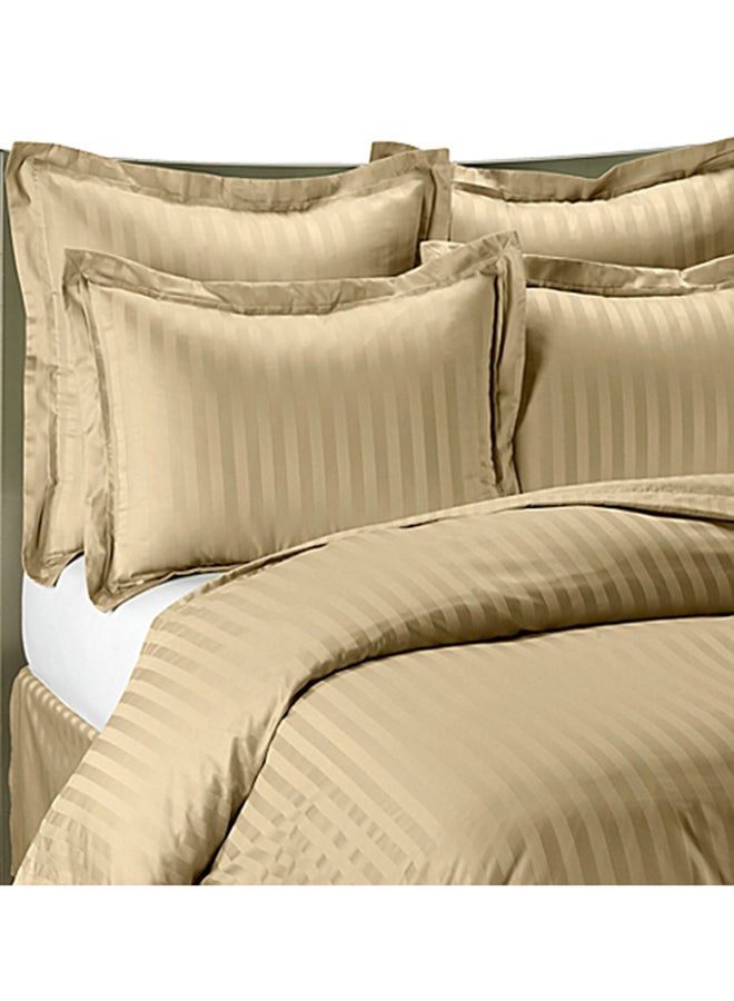 Generic Hotel Linen 250 Thread Count Stripe Sateen Queen Size Duvet Cover Cotton Bronze 245x245cm 