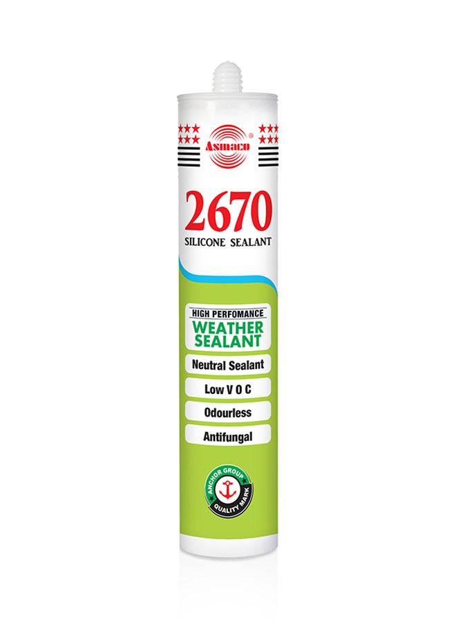 Asmaco Pack Of 24 Weatherproofing Silicone Sealants Clear 340grams - Image 1