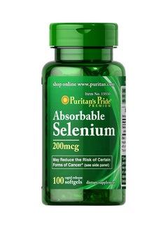 100 Softgels Of Absorbable Selenium 200 Mcg