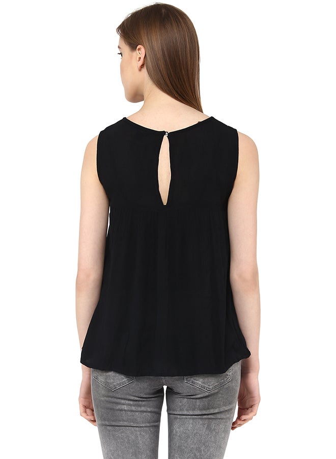 THE VANCA - Sleeveless Printed Top Black - Image 1