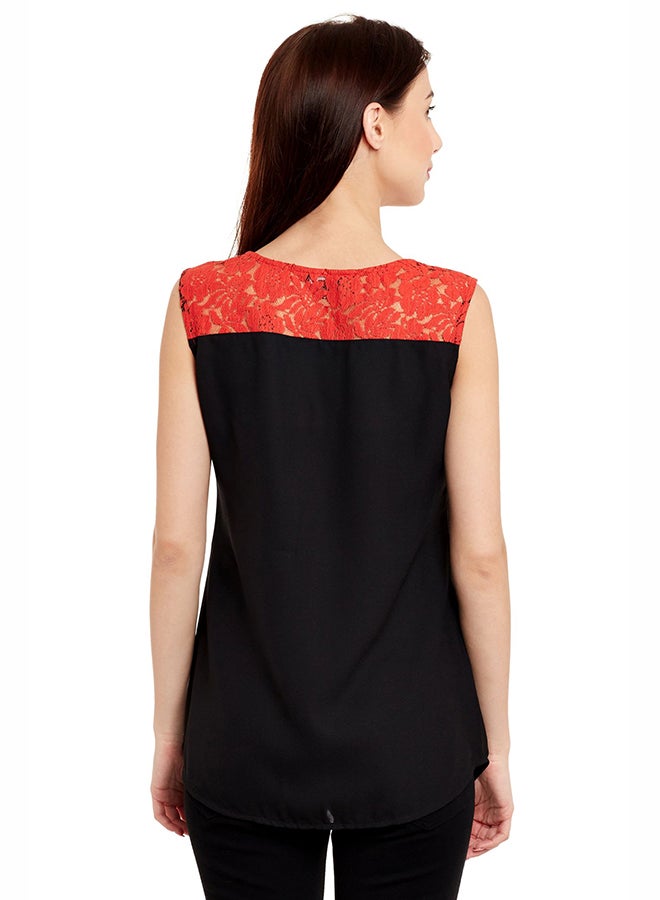 THE VANCA V Neck Casual Top Black - Image 2