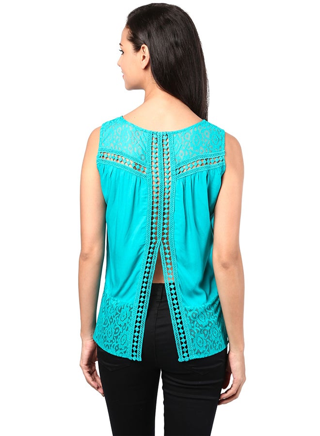 THE VANCA - Casual Lace Top Teal - Image 1