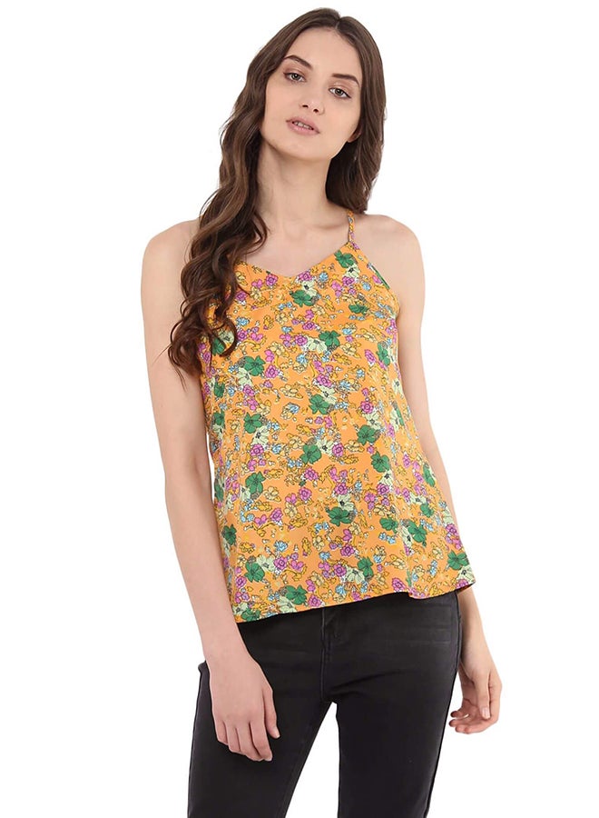 THE VANCA Printed Spaghetti Top Multicolour - Image 1