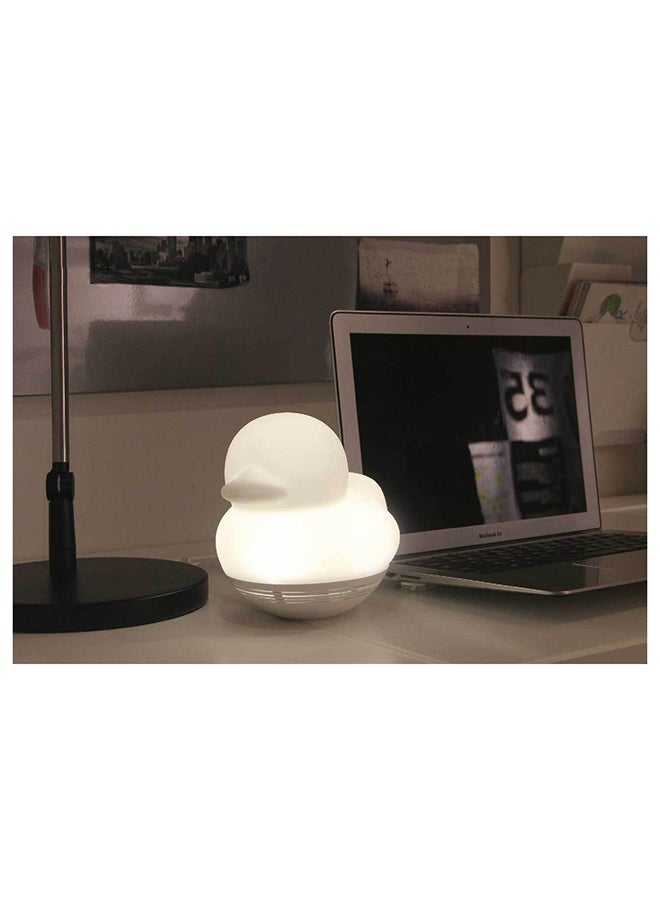 ماي باو مكبر صوت ذكي بتقنية البلوتوث ومصباح LED ليلي على شكل بطة مع لوح شحن لاسلكي بلاي بالب زوروكو أبيض - Image 2