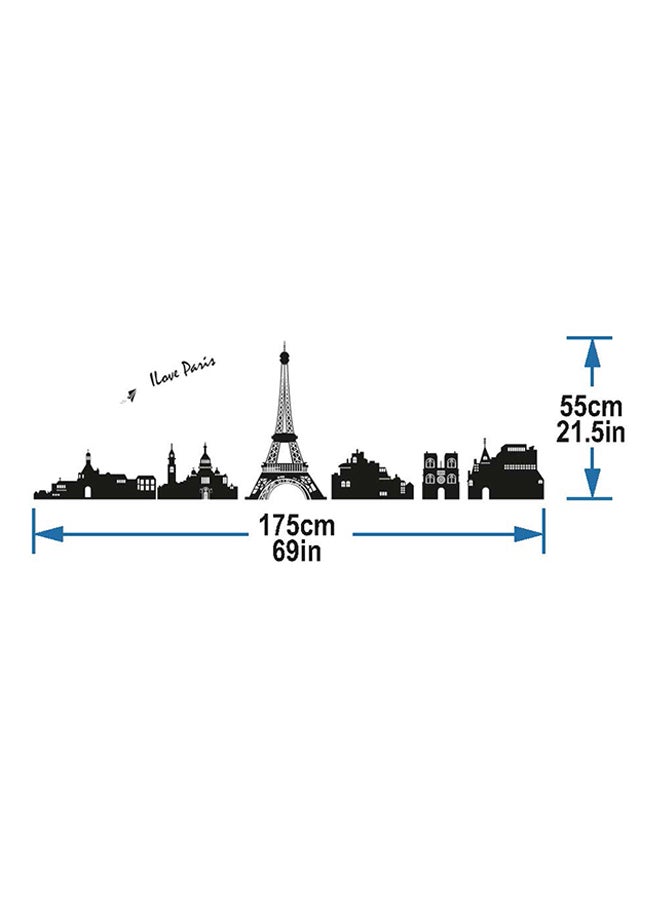 Stickie Art I Love Paris Wall Stickers Home Decoration Diy Removable Wall Decals For Living Room Bedroom Medium Sta-116 Black 50x70cm  - Image 2