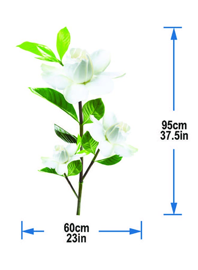 Stickie Art Cape Jasmine Wall Stickers Home Decoration Diy Removable Wall Decals For Living Room Bedroom Medium Sta-127 Green/White 50x70cm - Image 2