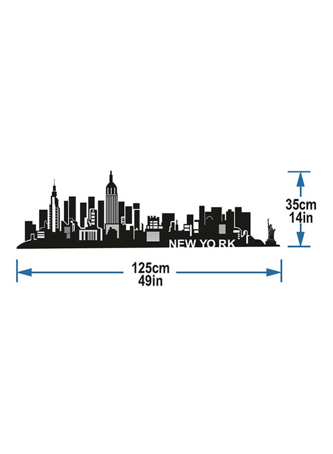 Stickie Art New York Skyline Wall Stickers Home Decoration Diy Removable Wall Decals For Living Room Bedroom Medium Sta-126 Black 50x70cm - Image 2