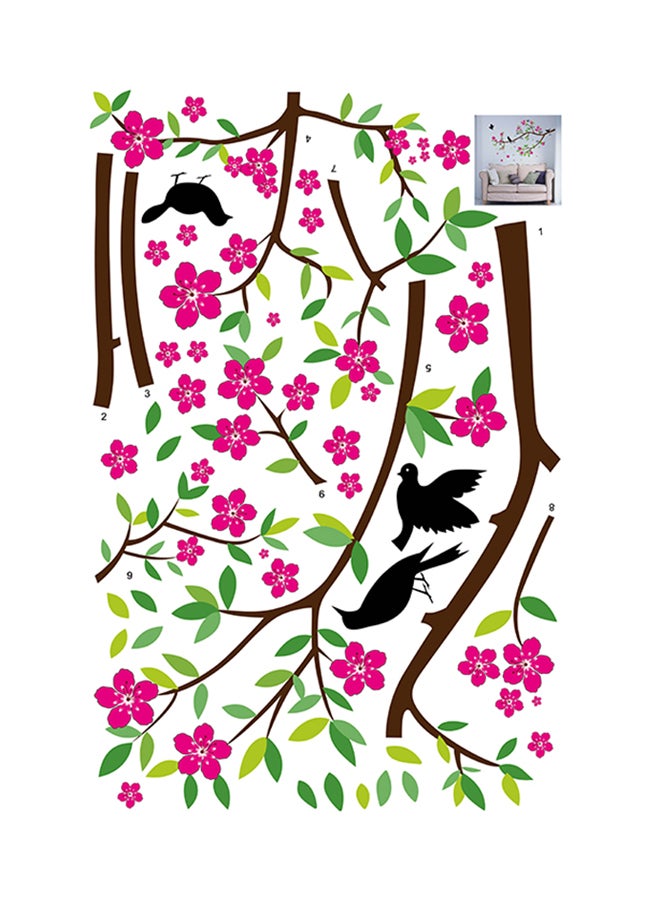 Stickie Art Birds on Flower Branch Wall Decal - Large - STA-183 Multicolour 60x90centimeter - Image 2