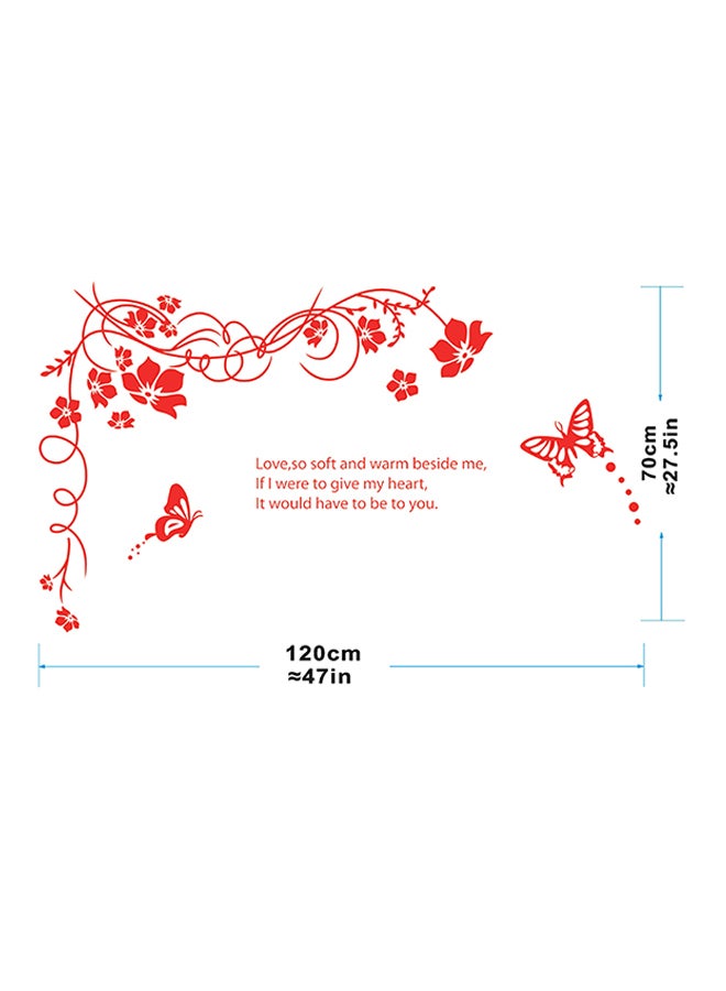 Stickie Art Butterfly Flowers Wall Decal Red 60x90cm - Image 3