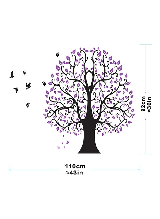 ستيكي آرت - ملصق حائط بتصميم عصافير على شجرة بنفسجية - طراز STA-194 بنفسجي/ أسود 60x90Ø³Ù†ØªÙŠÙ…ØªØ± - Image 1