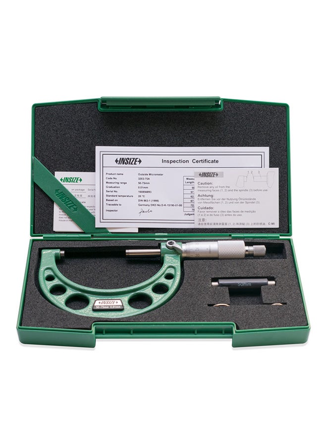 Insize - Outside Micrometer Green/Silver - Image 1