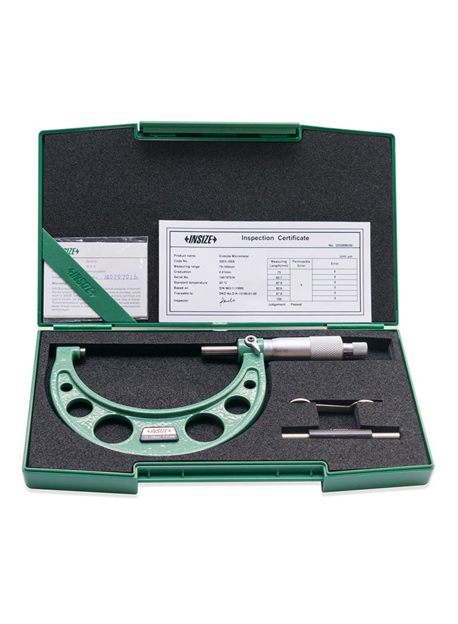 Insize Outside Micrometer Green/Silver  - Image 2