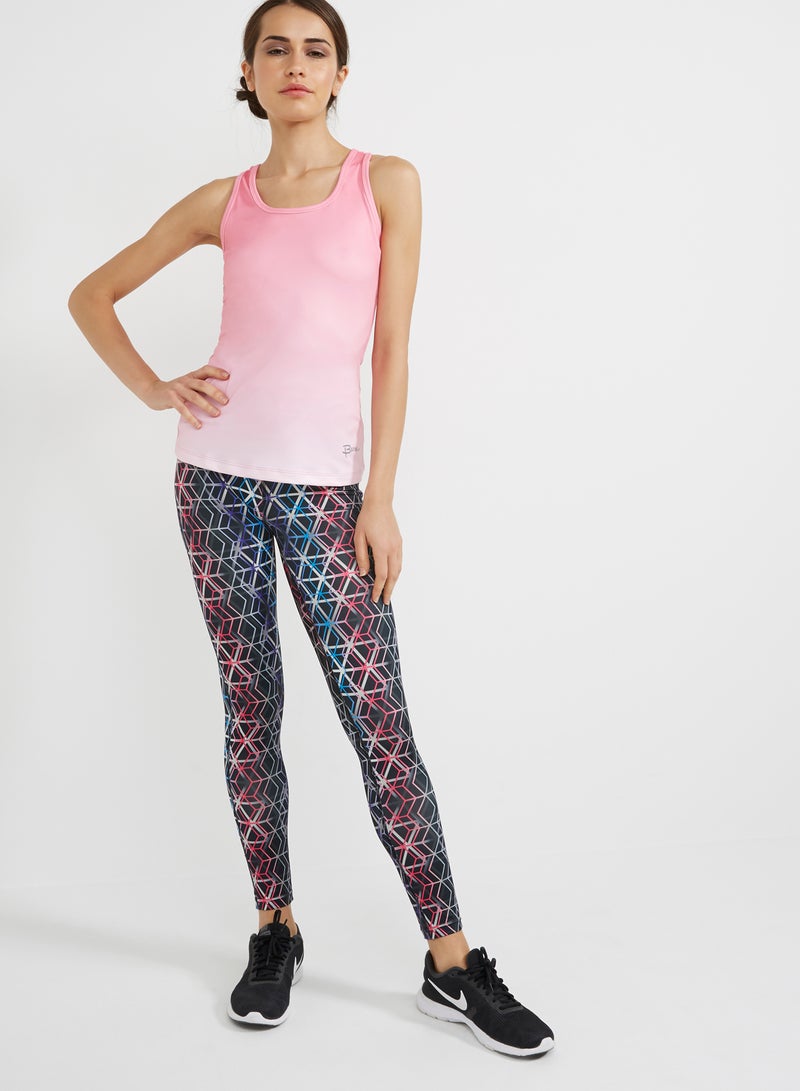 BURN Mesh Racer Back Tank Top Pink  - Image 3