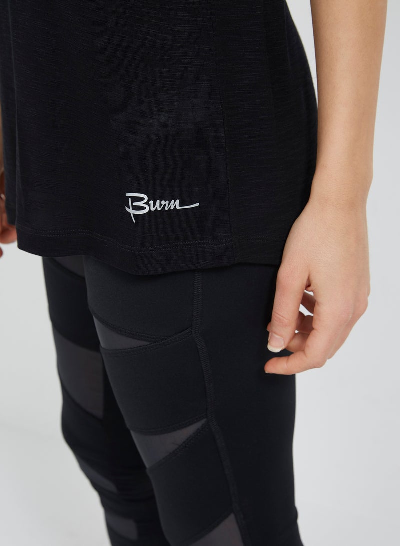BURN V-Neck Top Black - Image 4