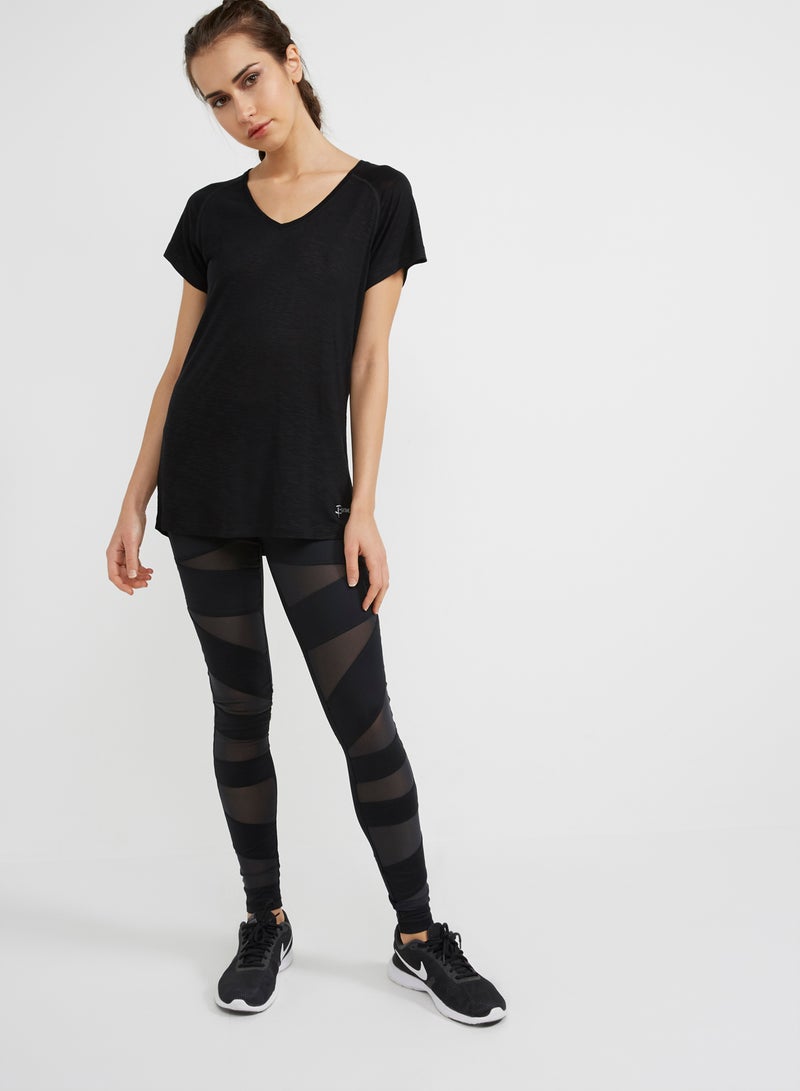 BURN V-Neck Top Black - Image 3