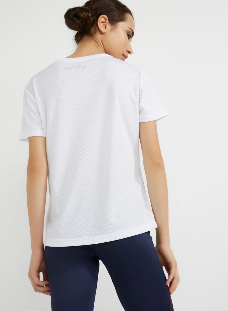 BURN Round Neck Top White  - Image 2