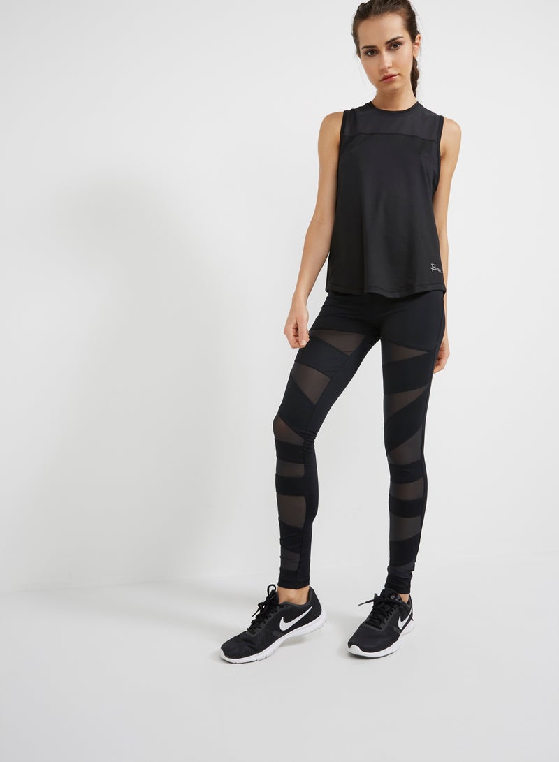 BURN Mesh Sleeveless Top Black  - Image 3