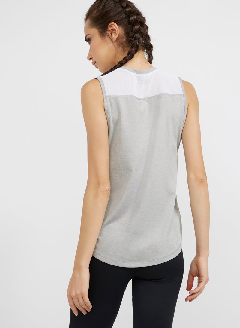 BURN Mesh Sleeveless Top Grey/White  - Image 2