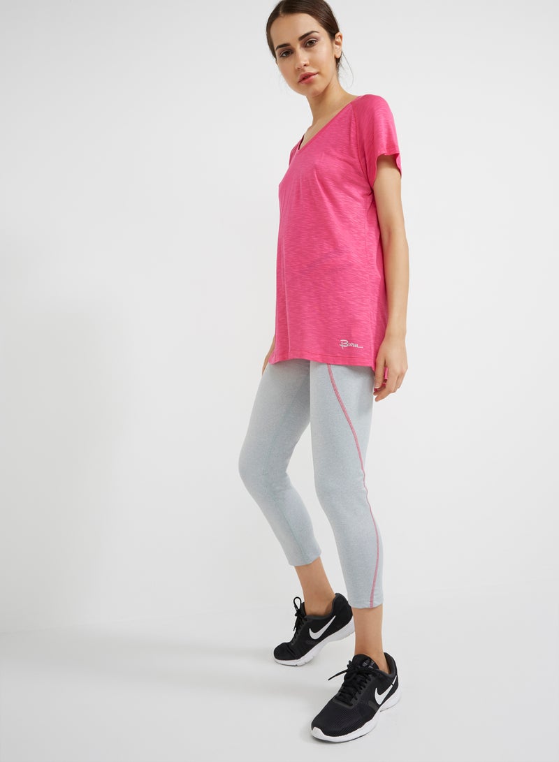 BURN Leggings With Coloured Band Grey - Image 3