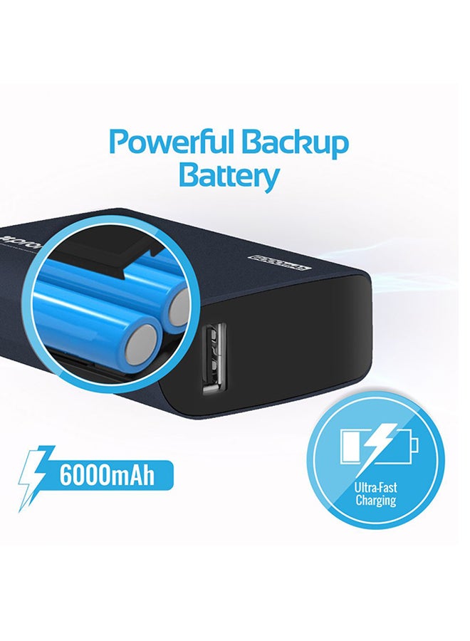 6000.0 mAh 6000 mAh Power Bank, Ultra-High Capacity Portable Charger Power Bank External Battery Charger with 2.1A Output for iPhone, iPad, Samsung Galaxy Blue