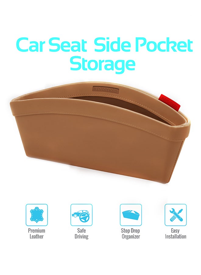 بروميت منظم تخزين السيارة، جيب جانبي لكرسي السيارة ينظم تخزين المحفظات، والهواتف، الأجهزة اللوحية للخرائط، النقود والنظارات. - Image 2