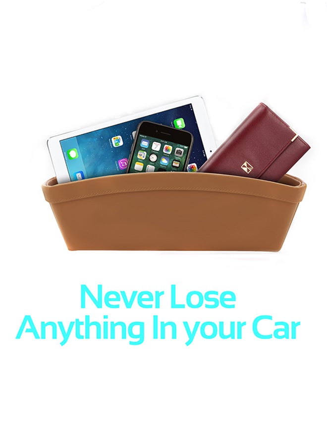 بروميت منظم تخزين السيارة، جيب جانبي لكرسي السيارة ينظم تخزين المحفظات، والهواتف، الأجهزة اللوحية للخرائط، النقود والنظارات. - Image 3