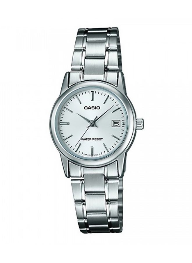 كاسيو ساعة يد بعقارب ومقاومة للماء طراز LTP-V002D-7A - مقاس 25 مم - لون فضي للنساء - Image 1
