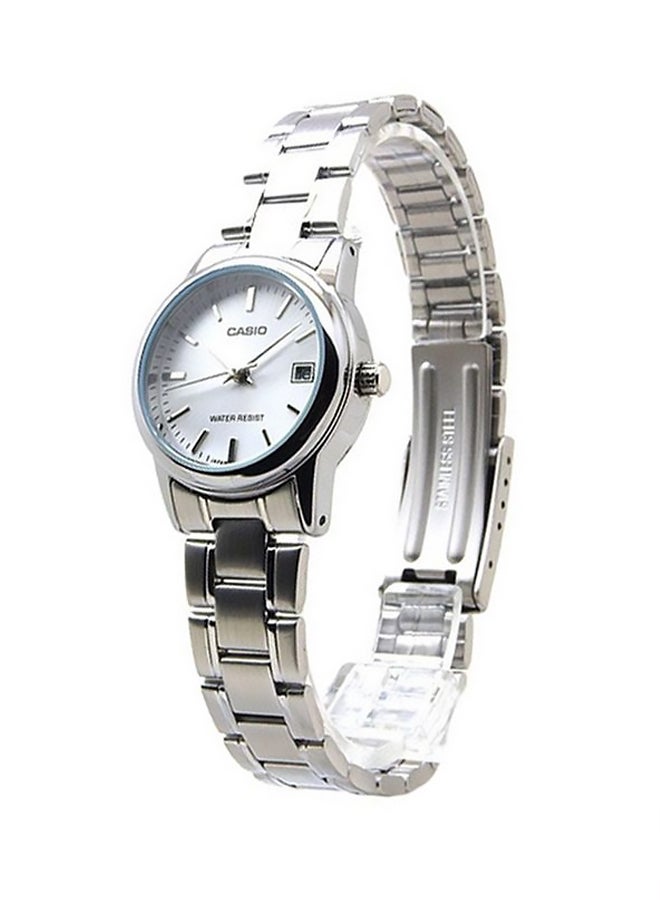كاسيو ساعة يد بعقارب ومقاومة للماء طراز LTP-V002D-7A - مقاس 25 مم - لون فضي للنساء - Image 2