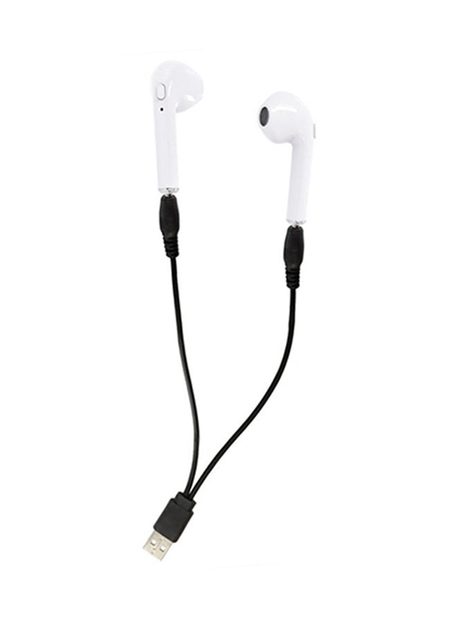 Bison In-Ear Twins Bluetooth Headphone With Mic White  - Image 3