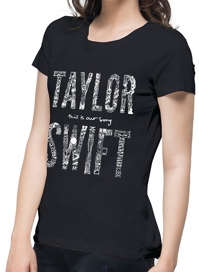 NUTSPIN - Taylor Swift Graphic Printed T-shirt Black - Image 1