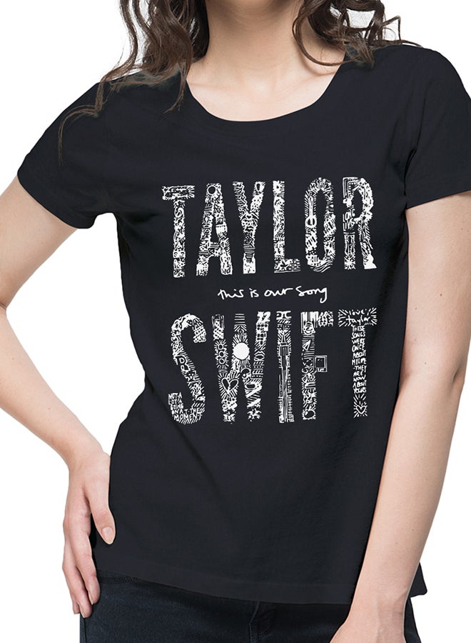 NUTSPIN - Taylor Swift Graphic Printed T-shirt Black - Image 1