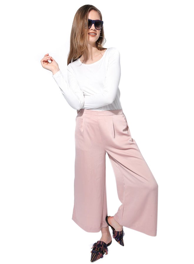 Miella High-Rise Wide Trousers Pink  - Image 3