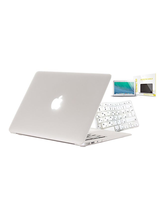 Ozone Set Of Case, Arabic UK Keyboard Skin And Screen Guard Accessory For MacBook Pro 13-inch With Retina White - Image 1