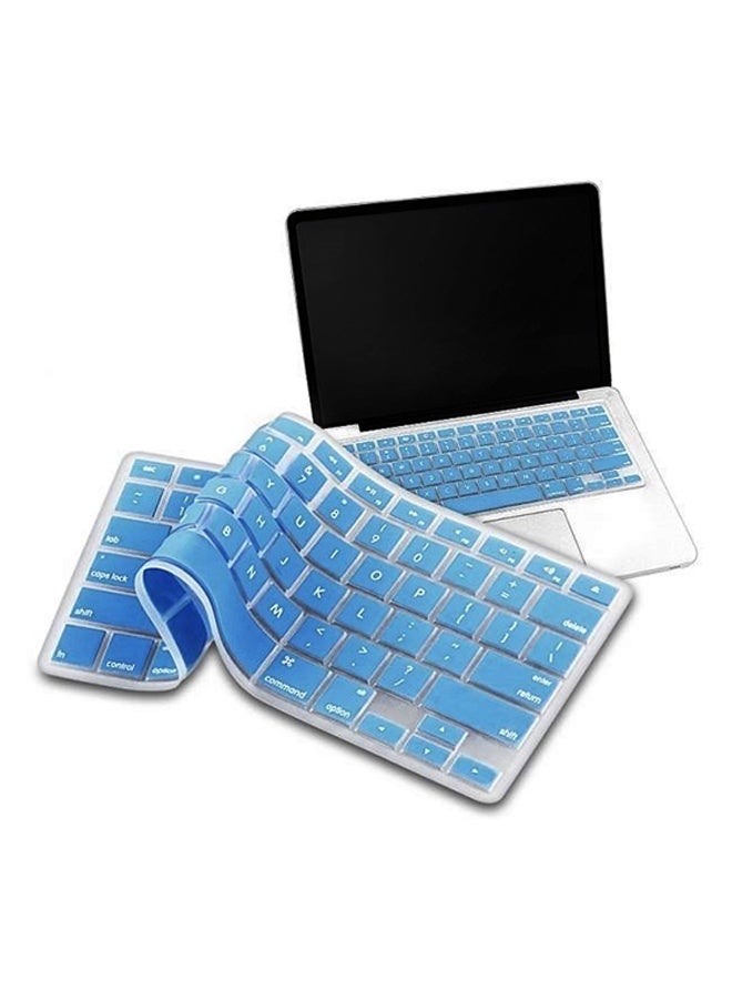 US Layout Keyboard Skin Cover For Apple MacBook Pro/Air 13/15/17-inch With Retina Aqua Blue - Image 2
