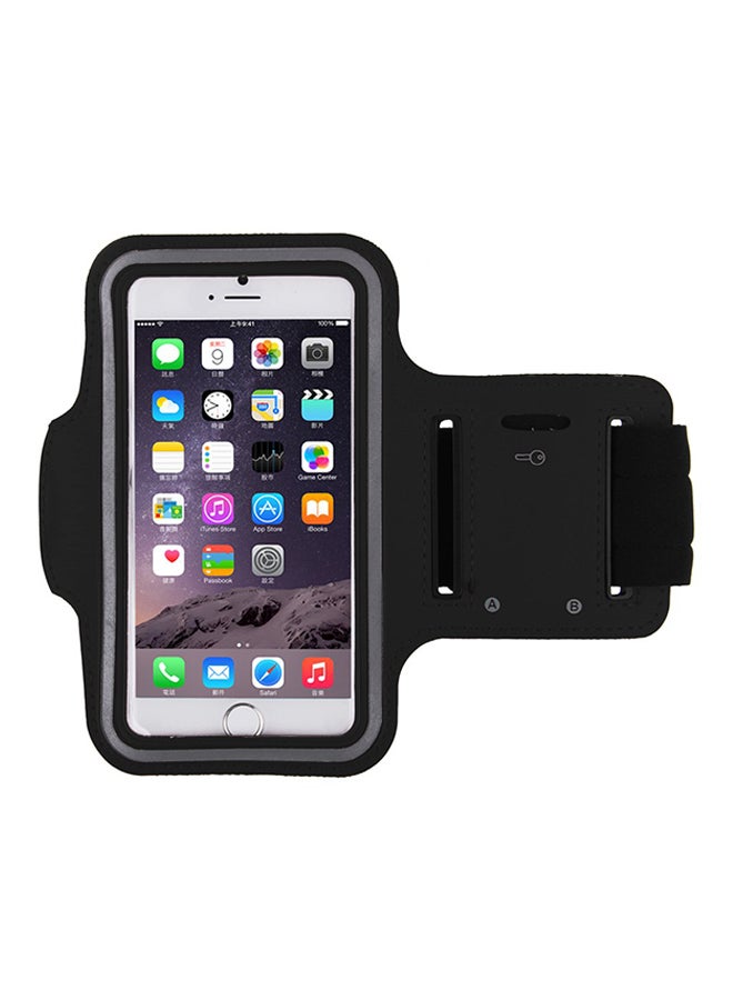 Jogging Armband Case Cover For 5-Inch Smartphones Black 