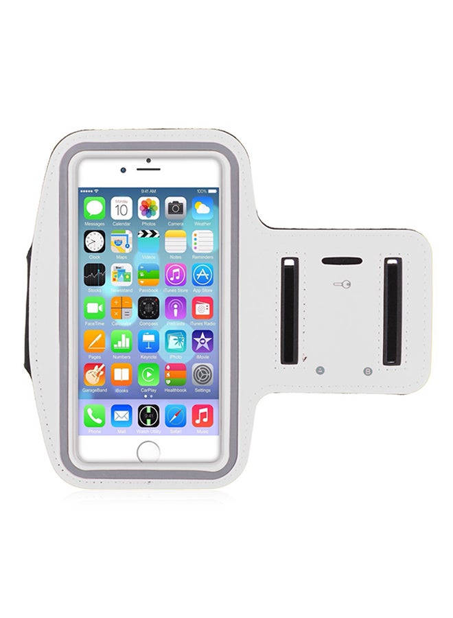 Jogging Armband Case Cover For 5-Inch Smartphones White 