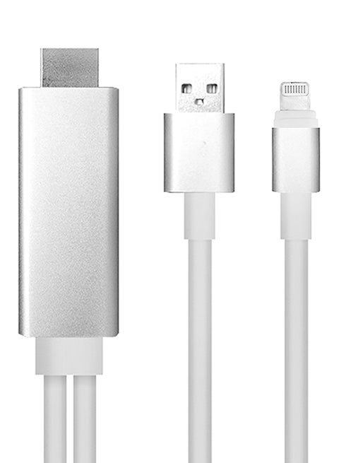 HDMI To Lightning USB Cable For Apple iPhone/iPad/iPod White
