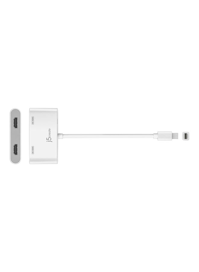 j5create - Mini DisplayPort To Dual HDMI Adapter White - Image 1