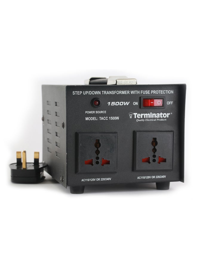 Terminator AC To AC Dual Voltage Converter Black  - Image 1