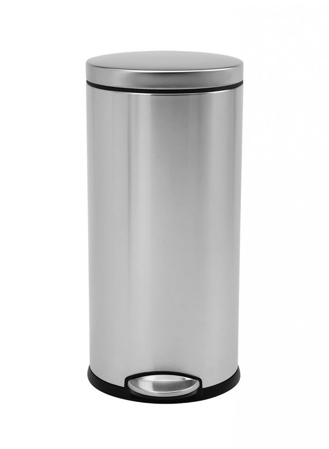 simplehuman Brushed Stainless Steel Round Bin Silver 30Liters - Image 1