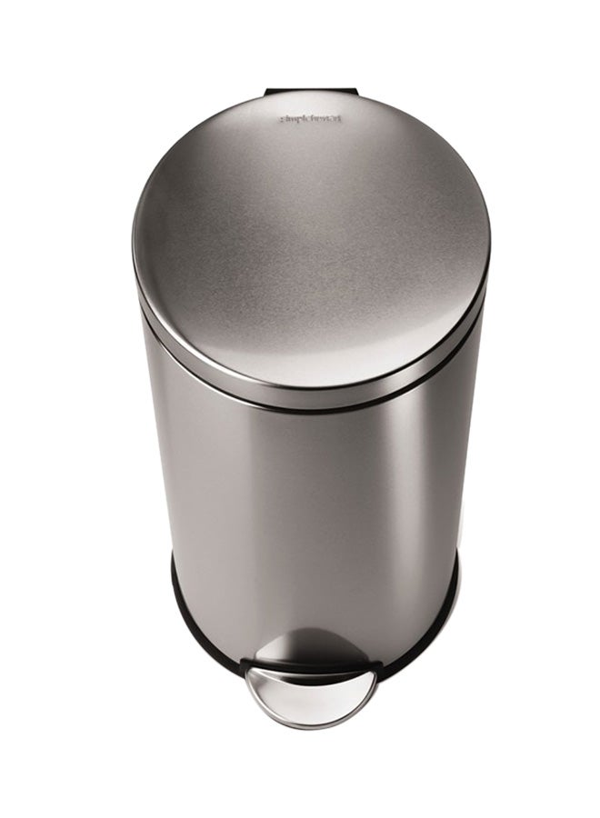 simplehuman Brushed Stainless Steel Round Bin Silver 30Liters - Image 2