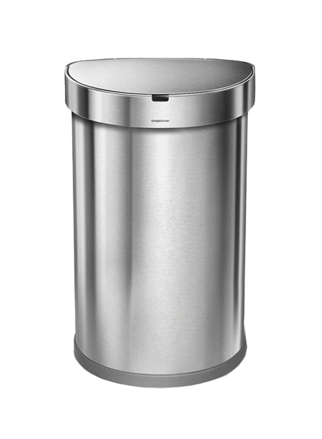 سيمبل هيومان سلة مهملات شبه دائرية مزودة بجهاز استشعار فضي 45لترات - Image 1