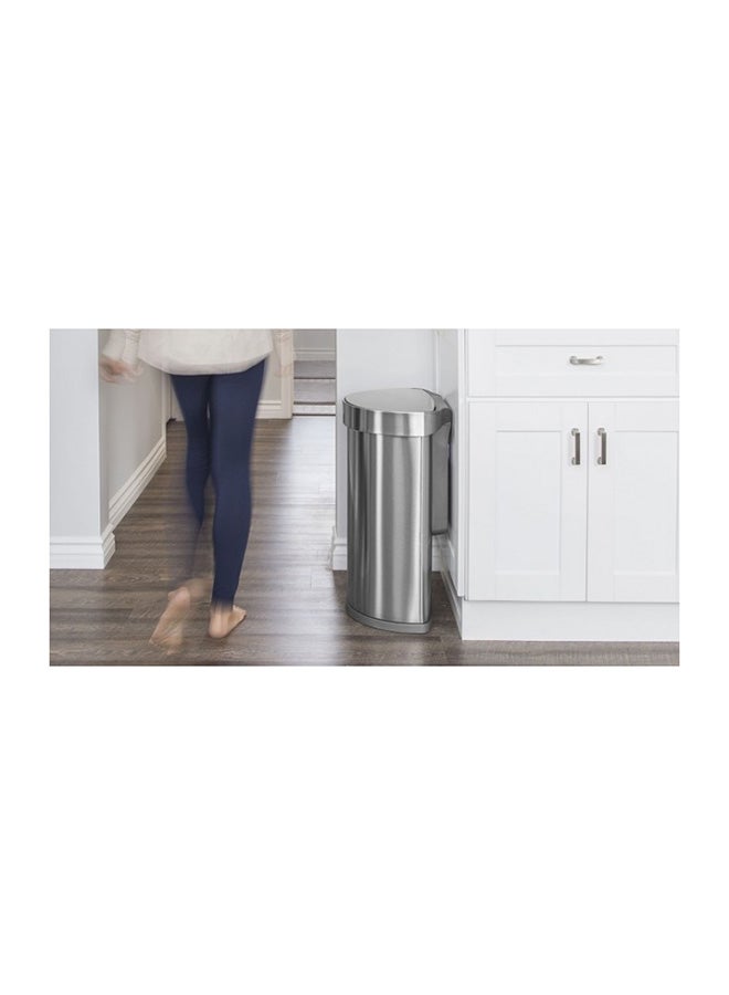 سيمبل هيومان سلة مهملات شبه دائرية مزودة بجهاز استشعار فضي 45لترات - Image 4