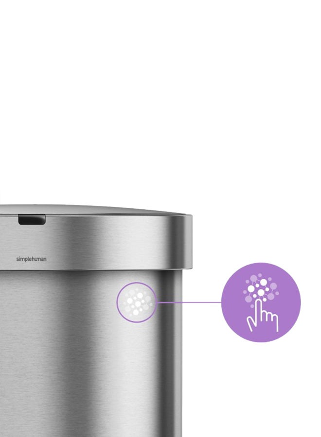 سيمبل هيومان سلة مهملات شبه دائرية مزودة بجهاز استشعار فضي 45لترات - Image 5
